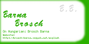 barna brosch business card